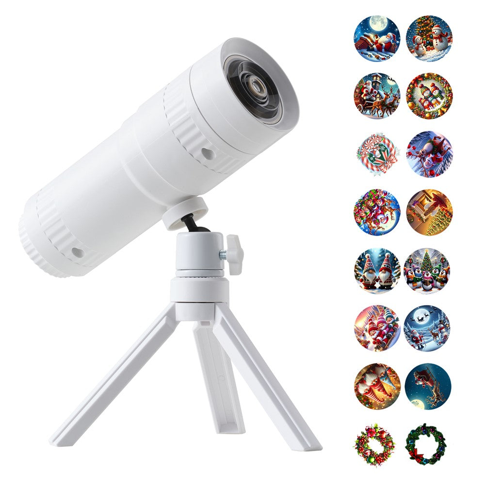Christmas Projector Light – 16 Festive Patterns, LED, with Tripod