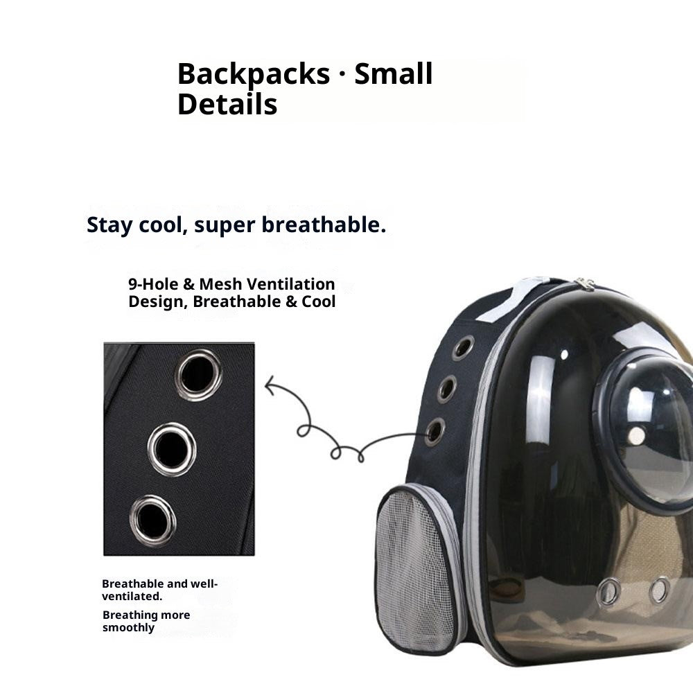 Transparent Cat Carrier Bag, 9 Air Vents – image 4