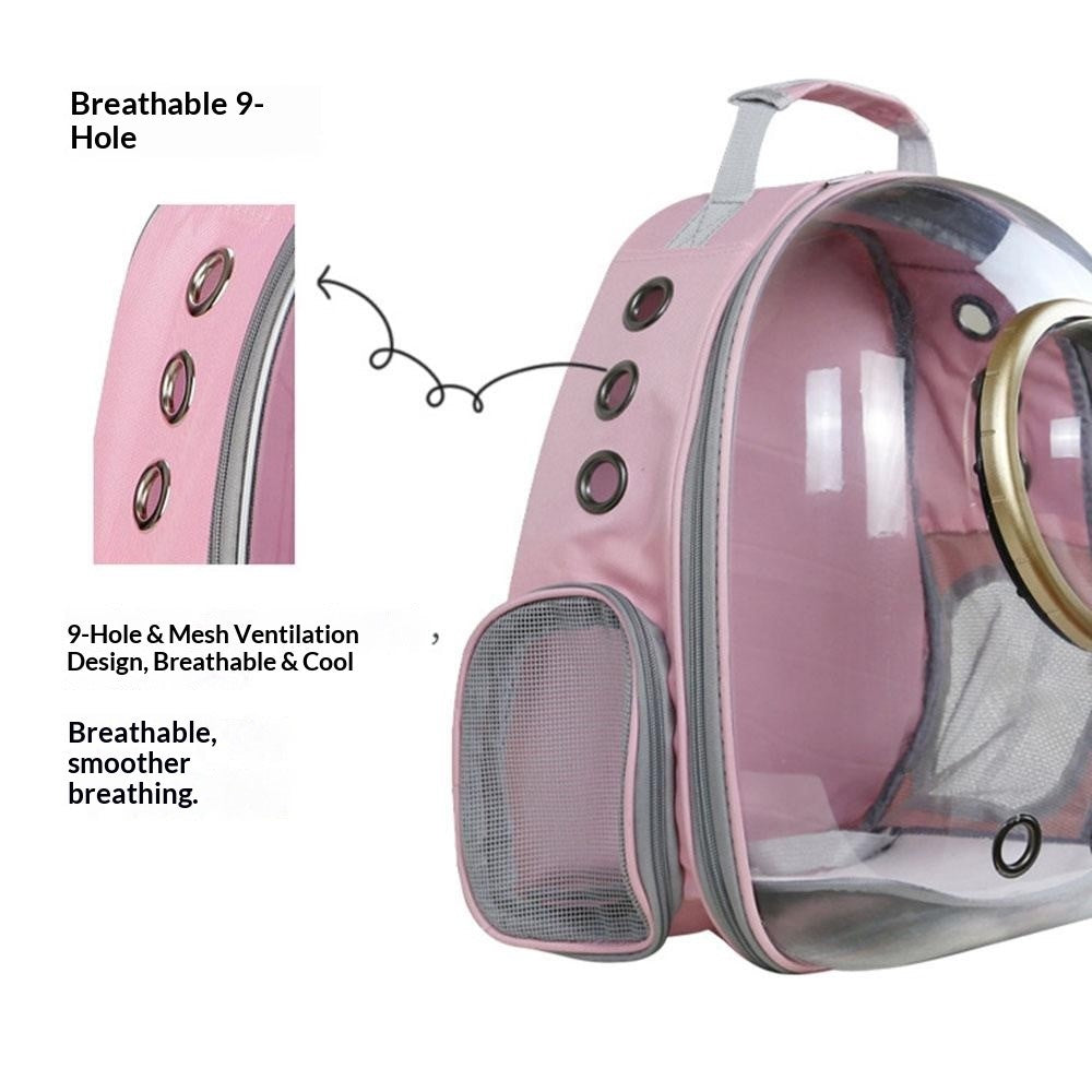Transparent Cat Carrier Bag, 9 Air Vents – image 9