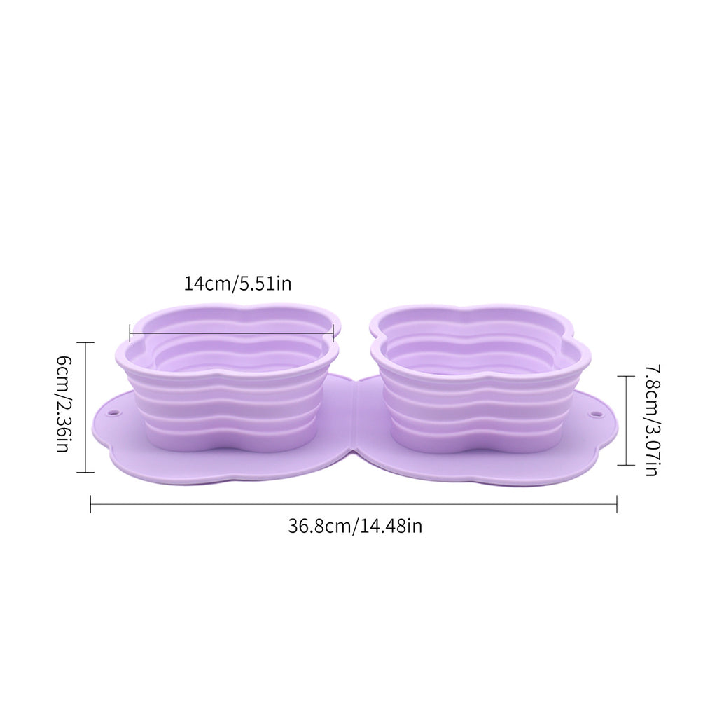 Collapsible Double Pet Bowl, Silicone – image 7