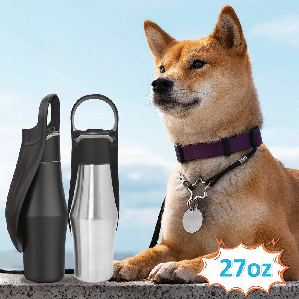 Stainless Steel Dog Water Bottle, Portable – image 2