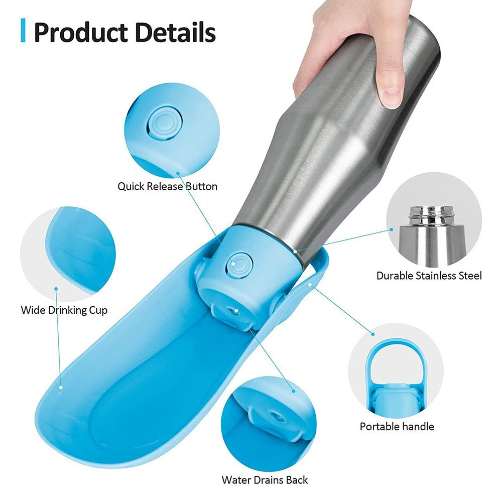 Stainless Steel Dog Water Bottle, Portable – image 4
