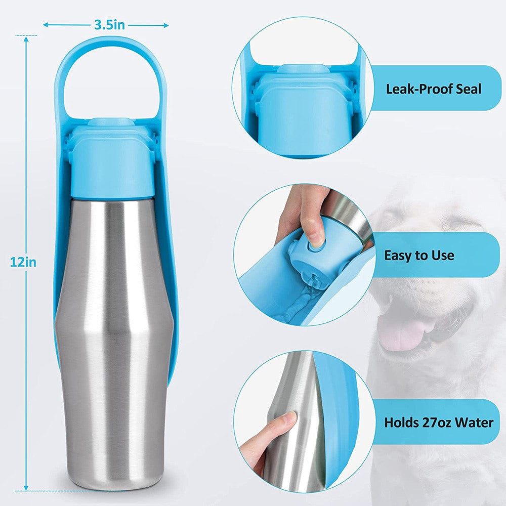 Stainless Steel Dog Water Bottle, Portable – image 5