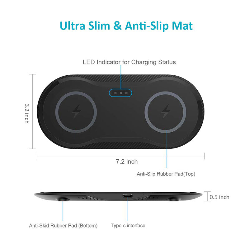 Dual Wireless Charging Pad – Fast Charge – image 3