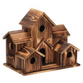 Hanging Wooden Bird House Feeder