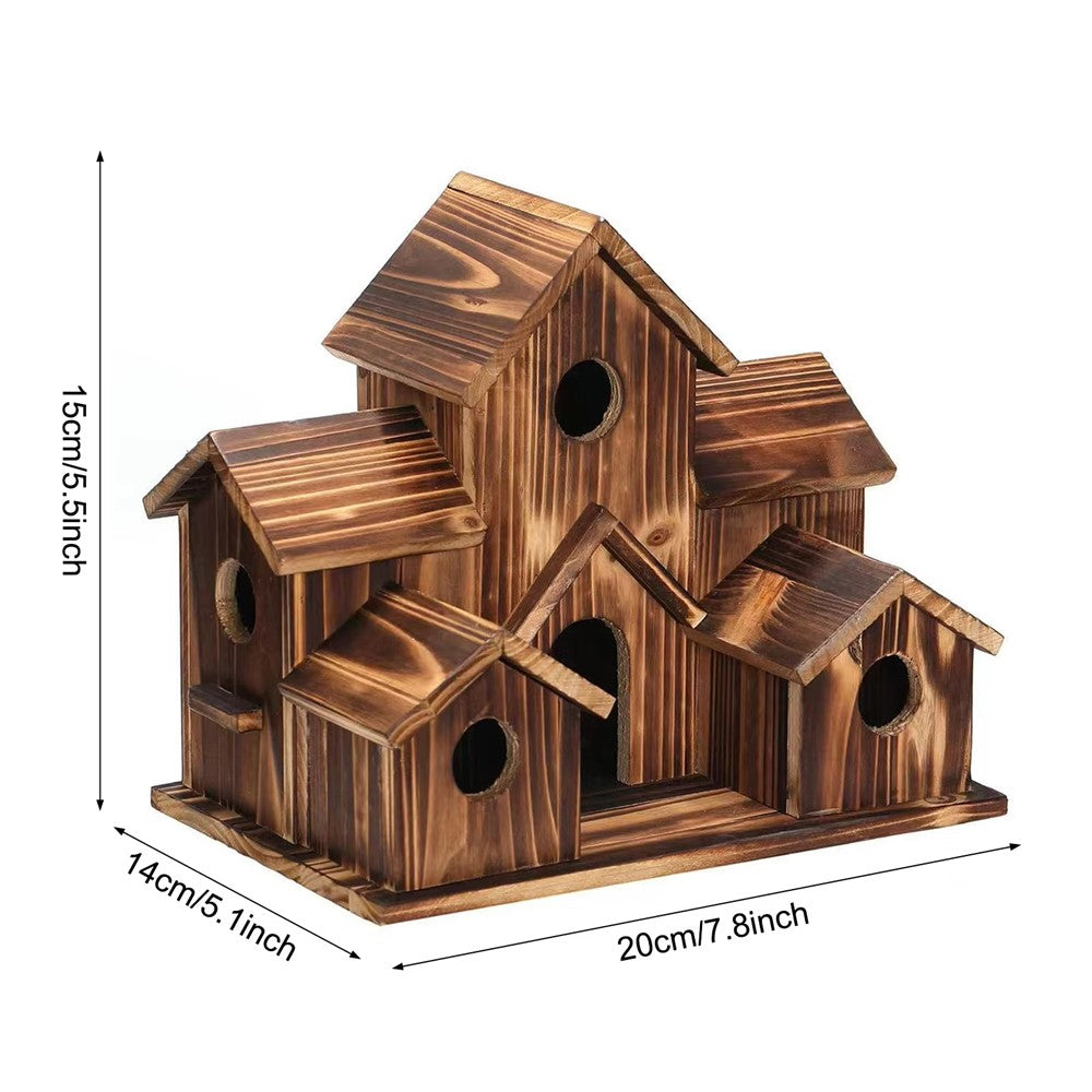 Hanging Wooden Bird House Feeder – image 6
