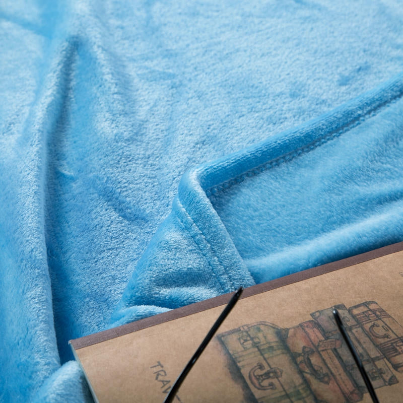Solid Flannel Throw Blanket – Ultra Soft Lightweight Sofa & Bed Throw – image 9