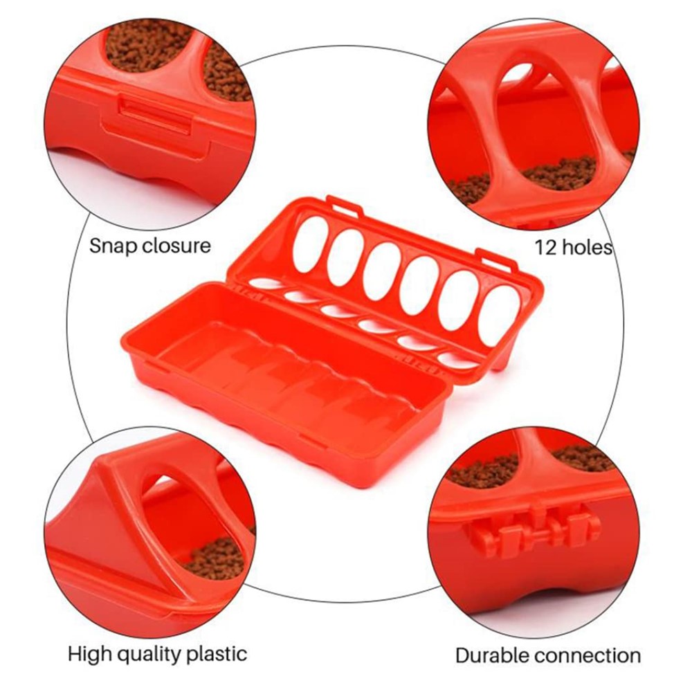 Flip-Top Poultry Feeder Tray, 12 Holes – image 6