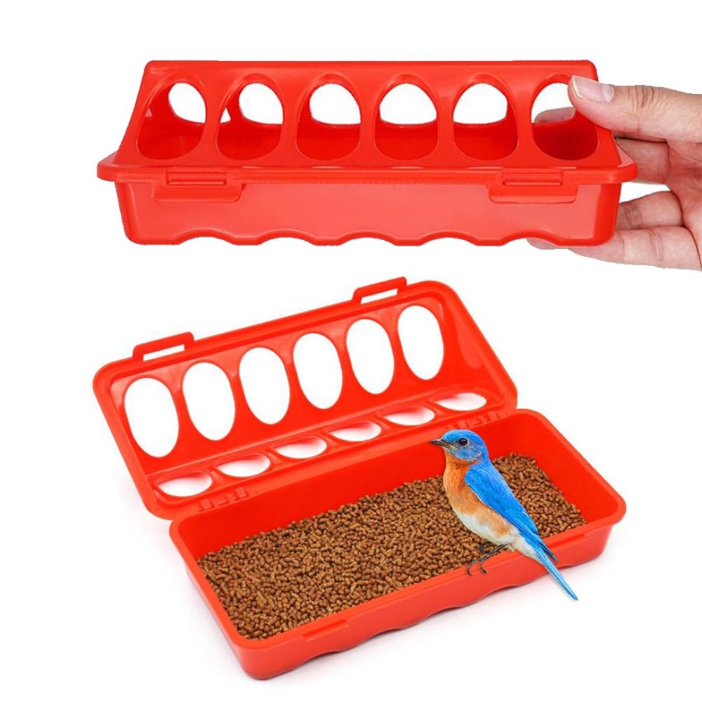 Flip-Top Poultry Feeder Tray, 12 Holes – image 8