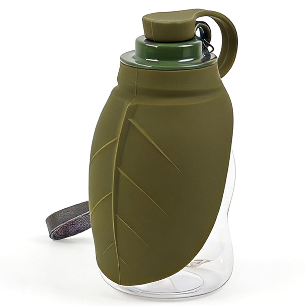 Foldable Leaf-Shape Pet Water Bottle – 300ml Travel Drinker, BPA-Free