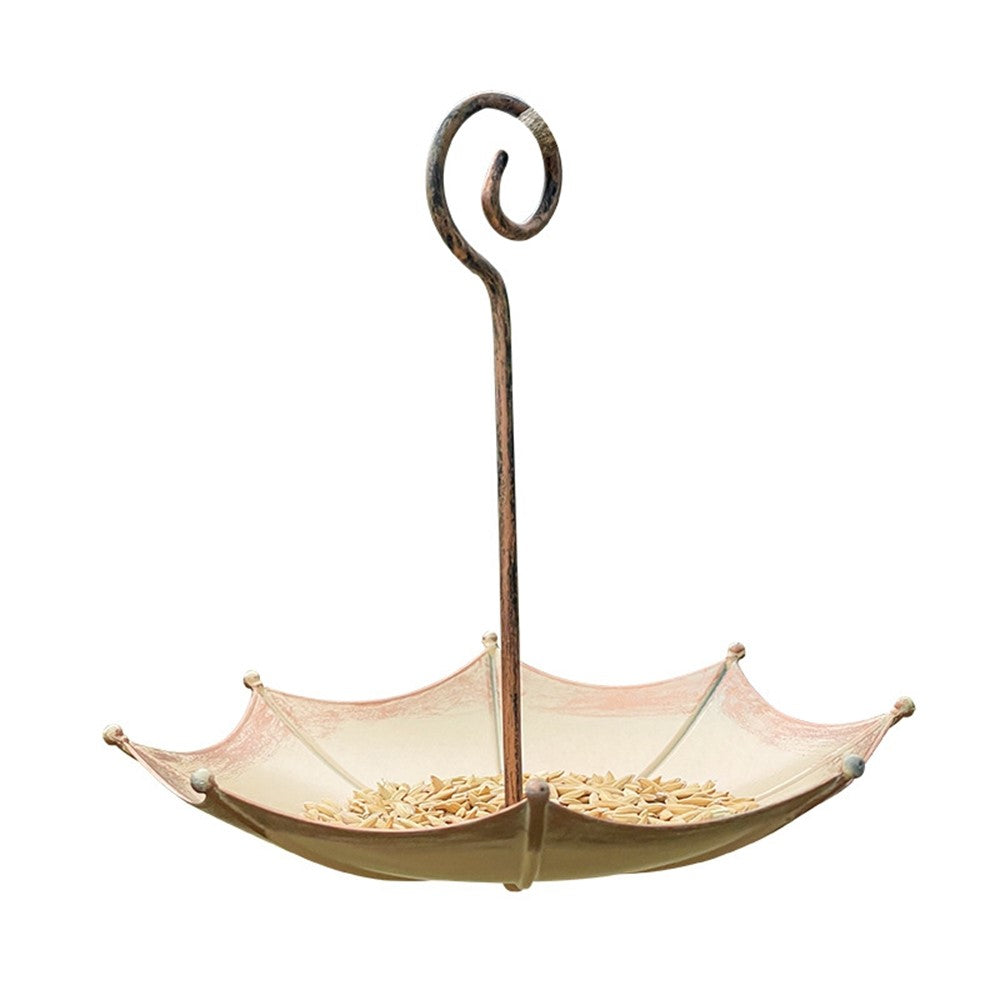 Vintage Iron Umbrella Hanging Bird Feeder