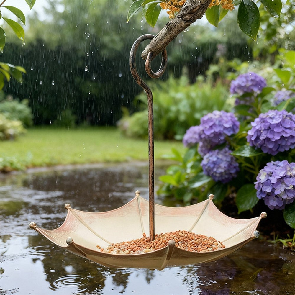 Vintage Iron Umbrella Hanging Bird Feeder – image 5