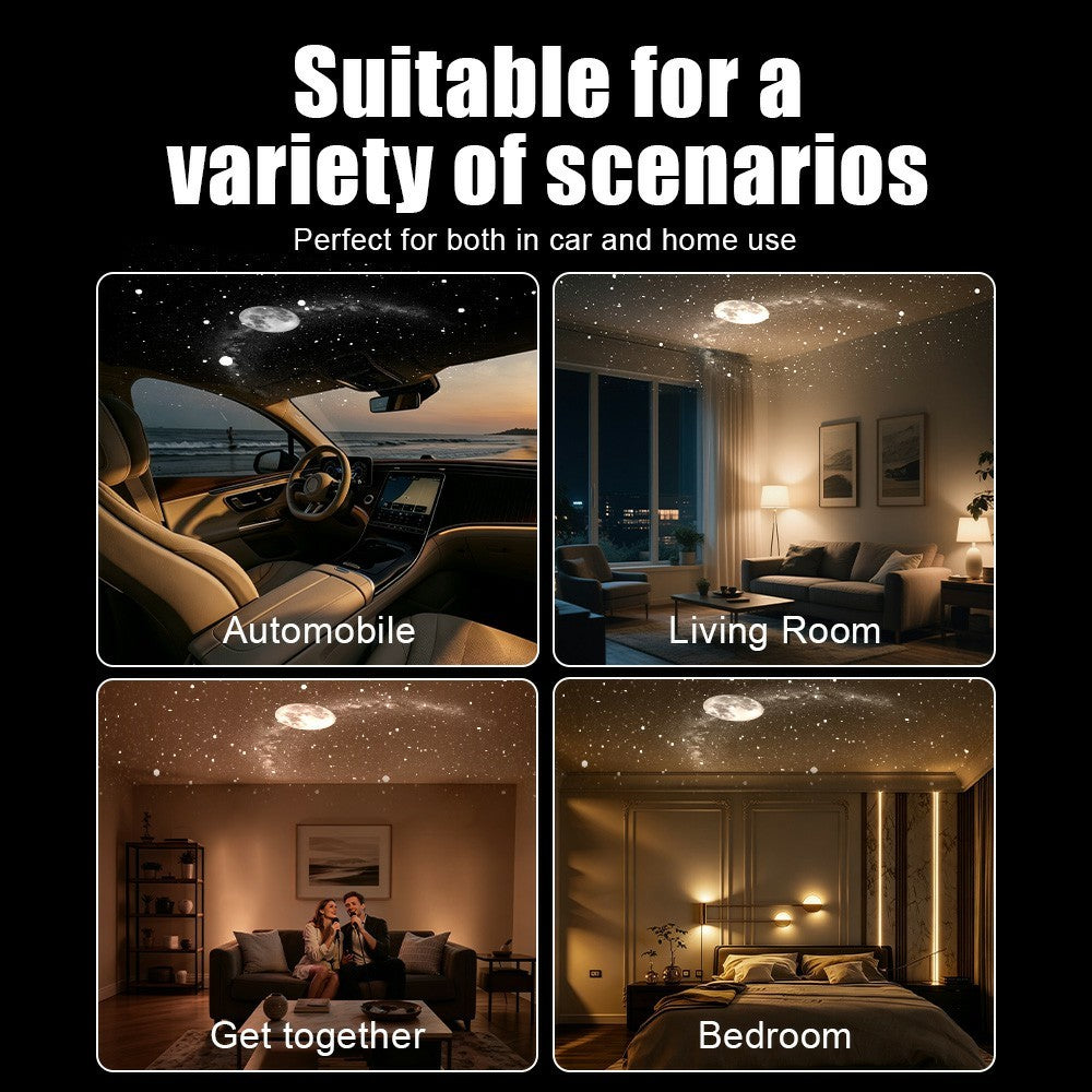 Starry Sky Projector Night Light – USB, 24 Slides, Touch Control