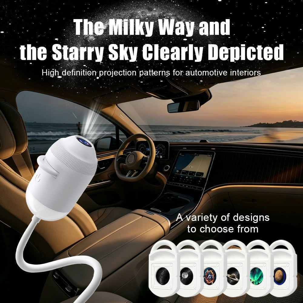 Starry Sky Projector Night Light – USB, 24 Slides, Touch Control