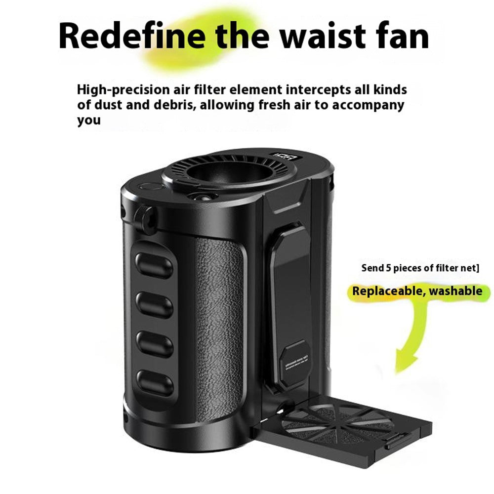G20 Portable Waist Fan with LED Flashlight & Power Bank – image 2