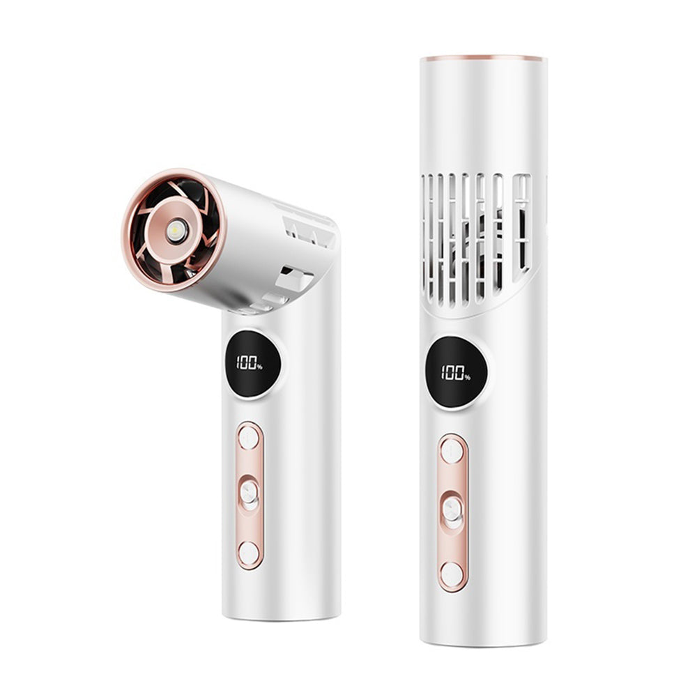 2 in 1 Lipstick Shape Mini Fan with LED Flashlight 100 Speeds Adjustable Foldable Handheld Pocket Fan