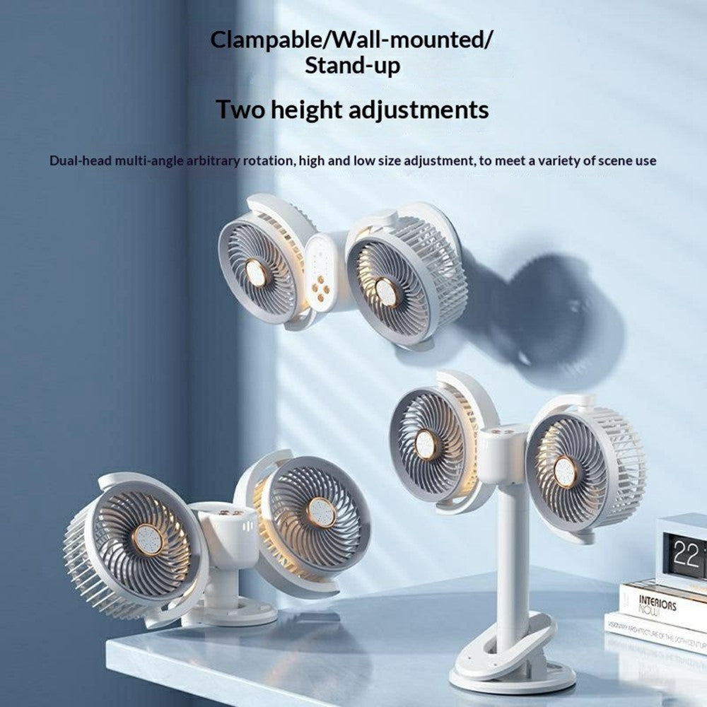 Dual-Head Desktop Fan with Night Light – image 2