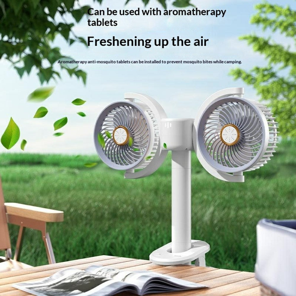 Dual-Head Desktop Fan with Night Light – image 4