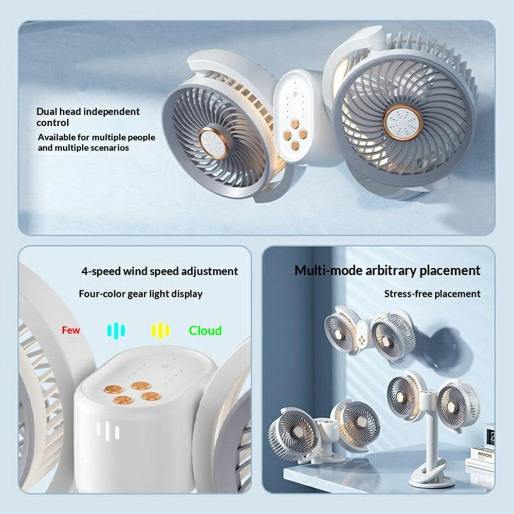 Dual-Head Desktop Fan with Night Light – image 5