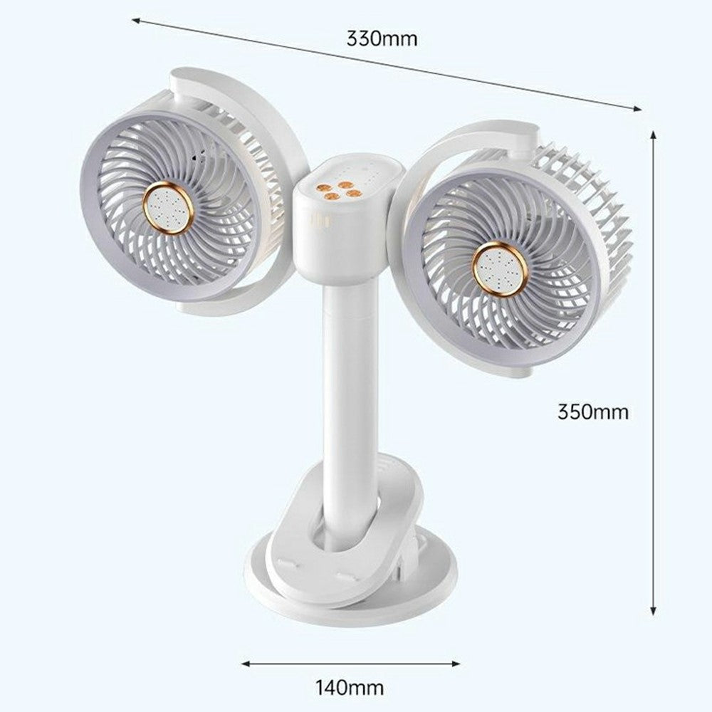 Dual-Head Desktop Fan with Night Light – image 7