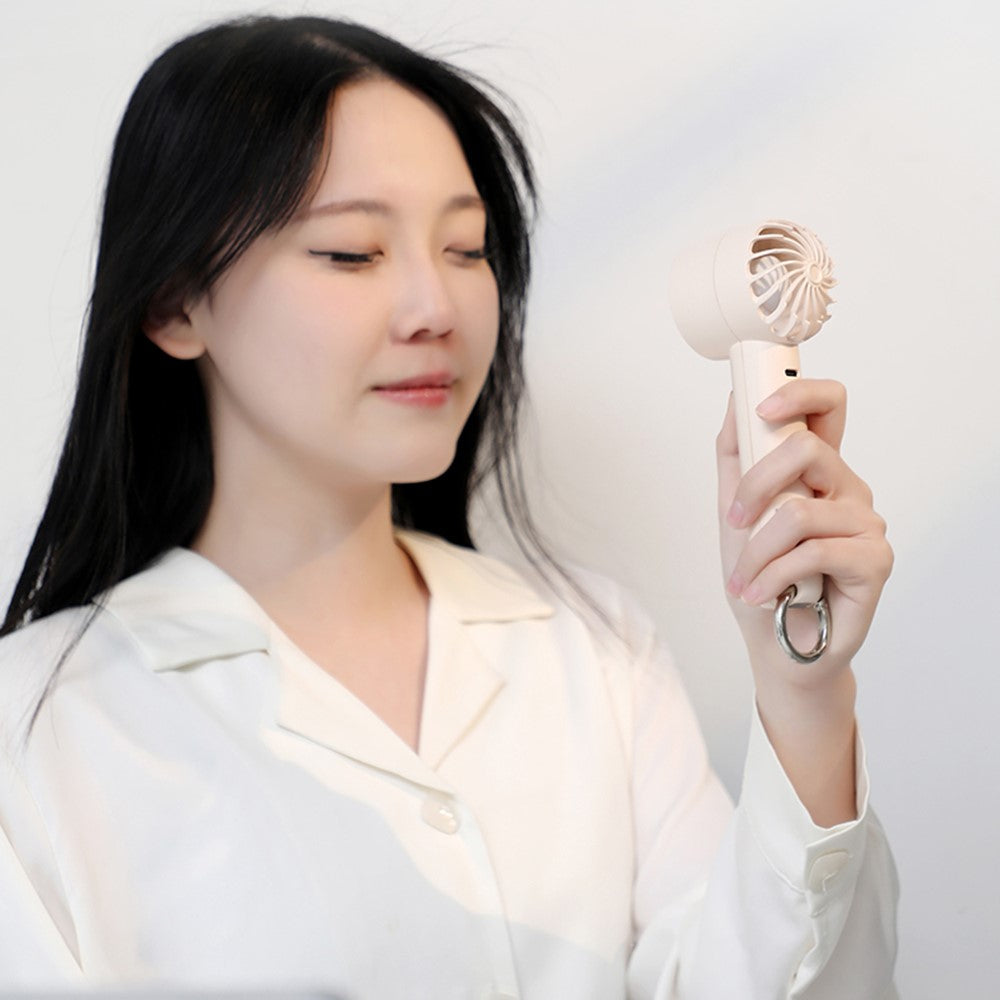 L08 Mini Handheld Fan with Digital Display & Hook – image 2