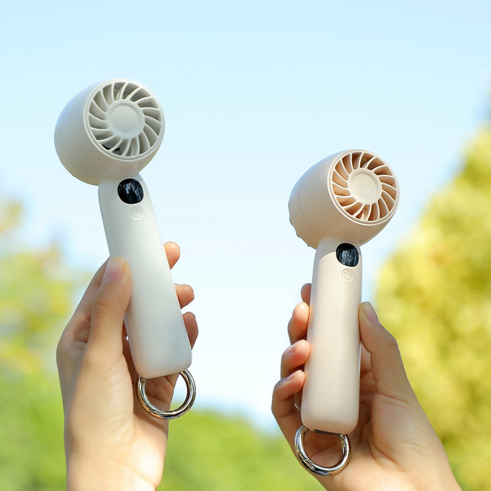 L08 Mini Handheld Fan with Digital Display & Hook – image 3