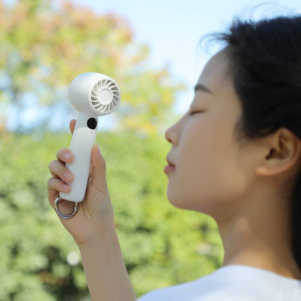 L08 Mini Handheld Fan with Digital Display & Hook – image 4