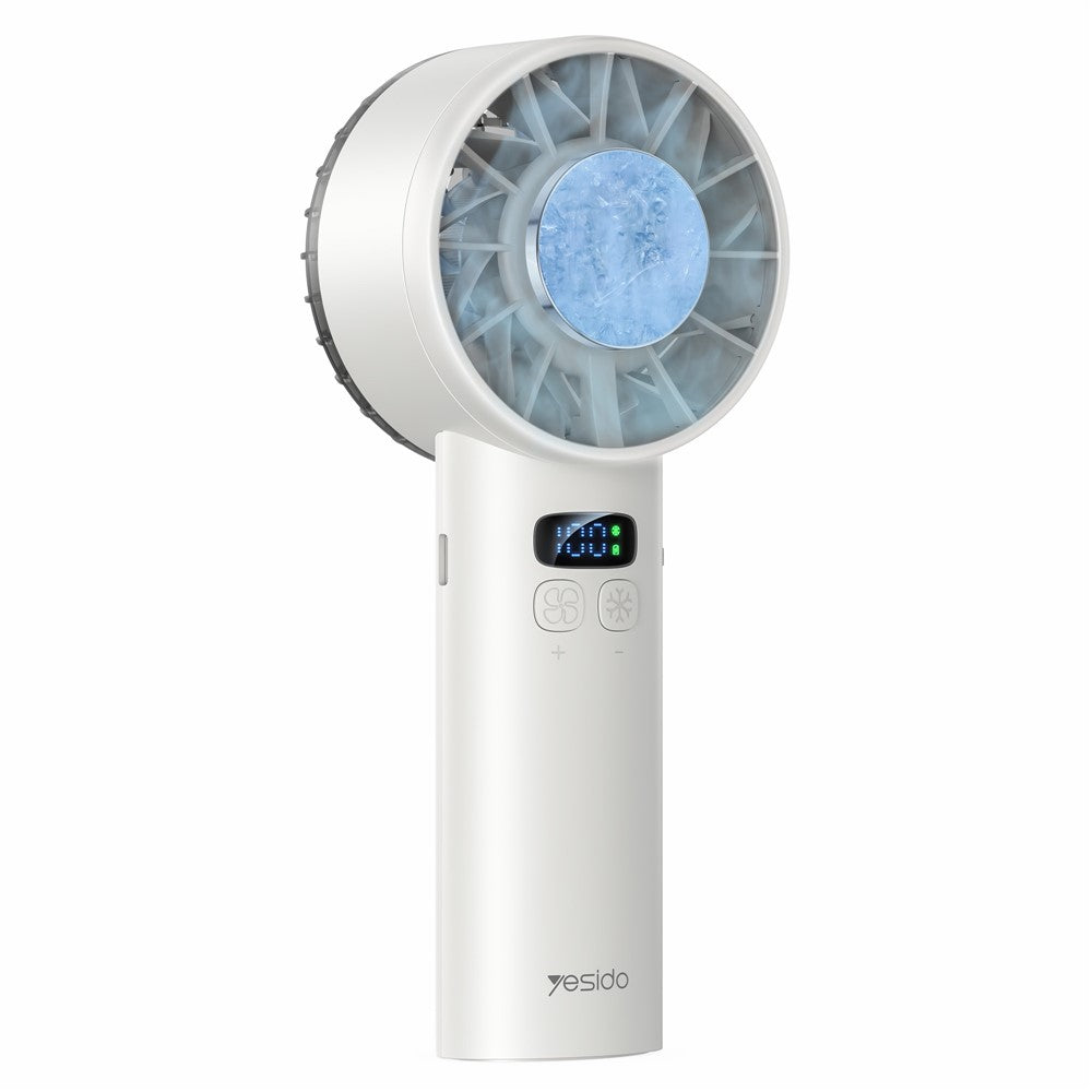 YESIDO YF18 Semiconductor Cooling Handheld Fan 100 Speeds LCD Display Rechargeable Fan