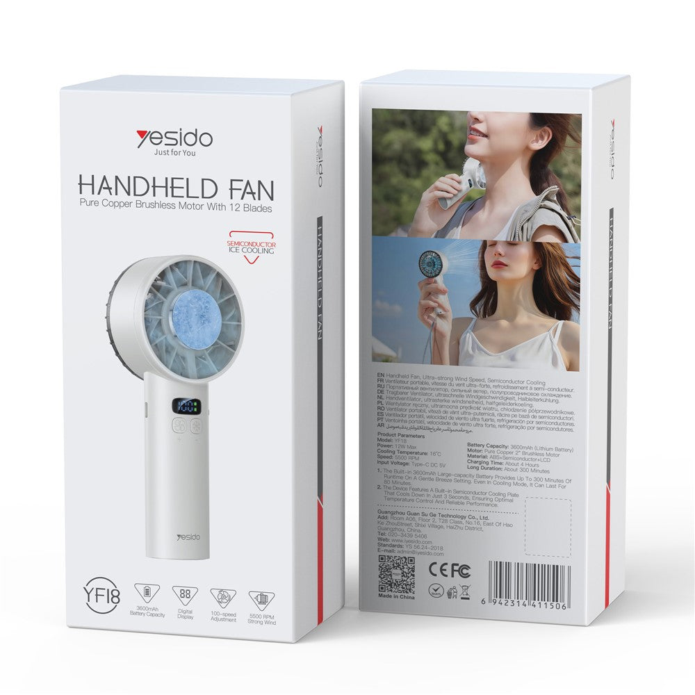 YESIDO YF18 Semiconductor Cooling Handheld Fan – image 11