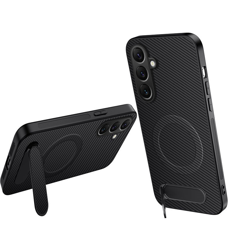 Magnetic Kickstand Case for Samsung Galaxy A57 5G – Carbon Fibre Look