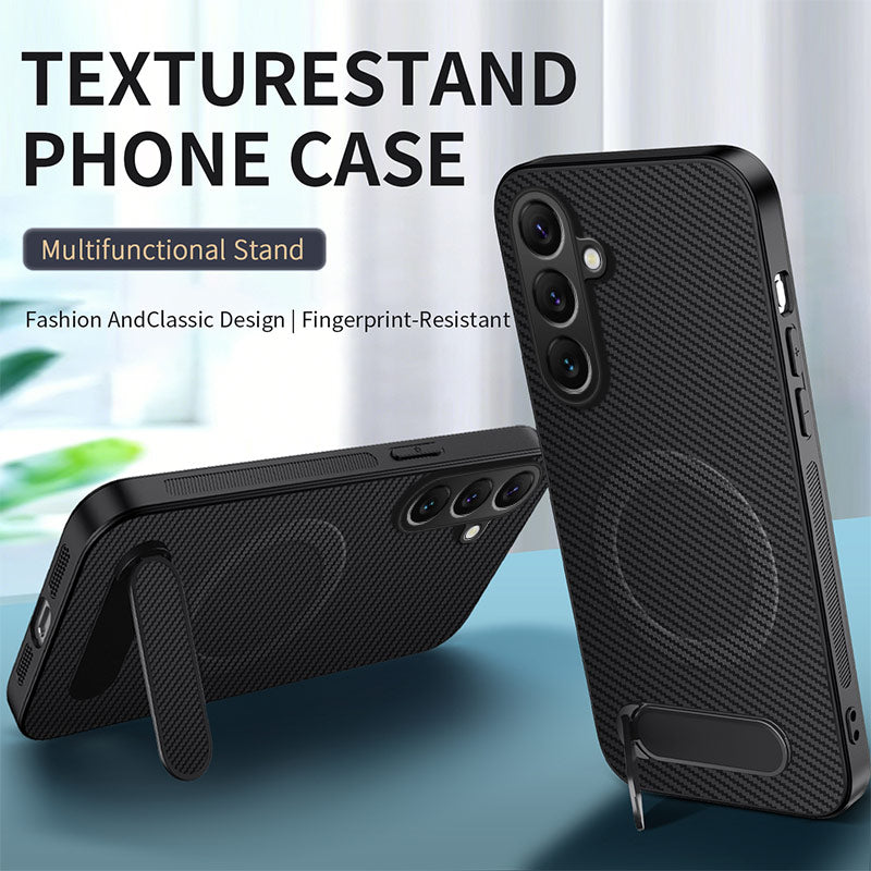 Magnetic Kickstand Case for Samsung Galaxy A57 5G – Carbon Fibre Look