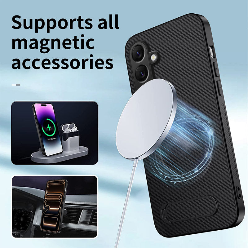 Magnetic Kickstand Case for Samsung Galaxy A57 5G – Carbon Fibre Look