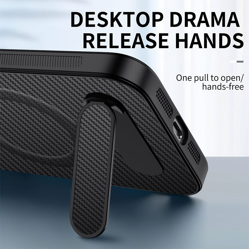 Magnetic Kickstand Case for Samsung Galaxy A57 5G – Carbon Fibre Look