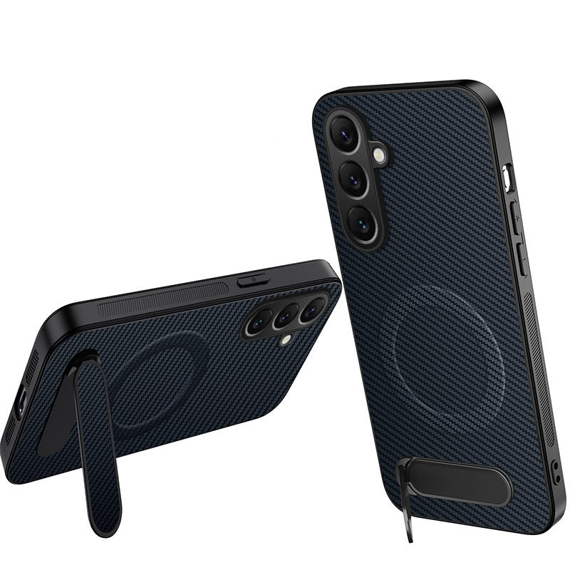 Magnetic Kickstand Case for Samsung Galaxy A57 5G – Carbon Fibre Look