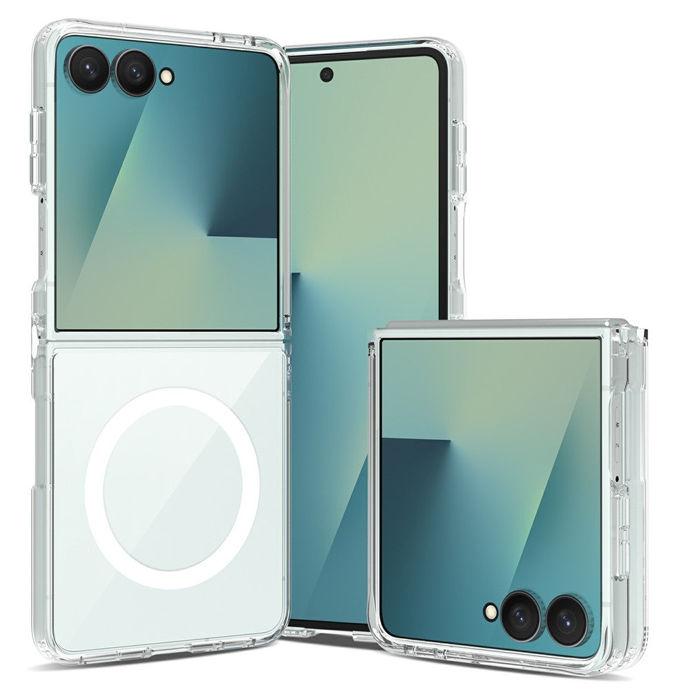 Magnetic Clear Case for Samsung Galaxy Z Flip8 – 2mm Dual-Layer TPU & PC