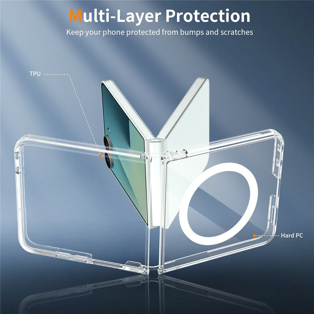Magnetic Clear Case for Samsung Galaxy Z Flip8 – 2mm Dual-Layer TPU & PC