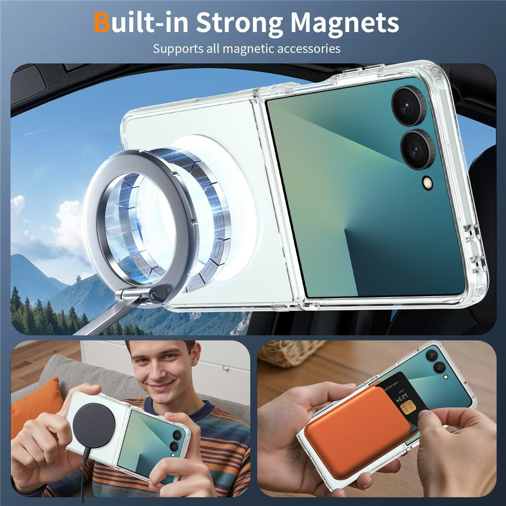 Magnetic Clear Case for Samsung Galaxy Z Flip8 – 2mm Dual-Layer TPU & PC
