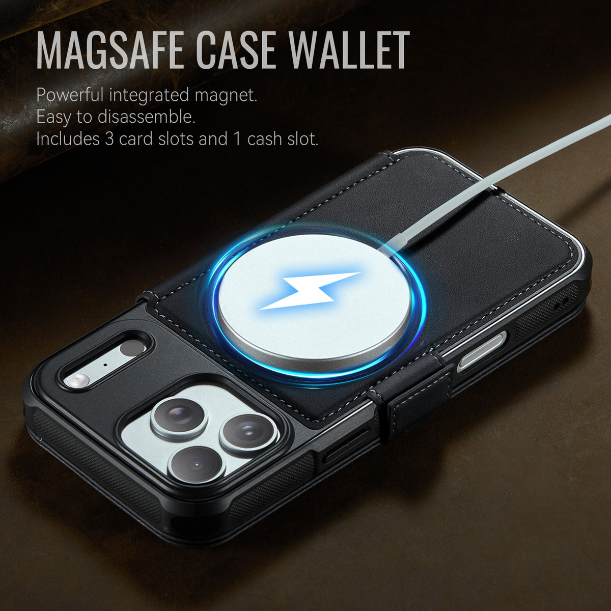 CASEME Magnetic Wallet Flip Case for iPhone 18 Pro / 17 Pro – RFID