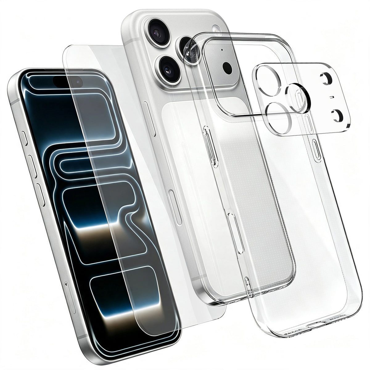 Clear Case for iPhone 18 Pro – 3-in-1 with Screen & Lens Protector