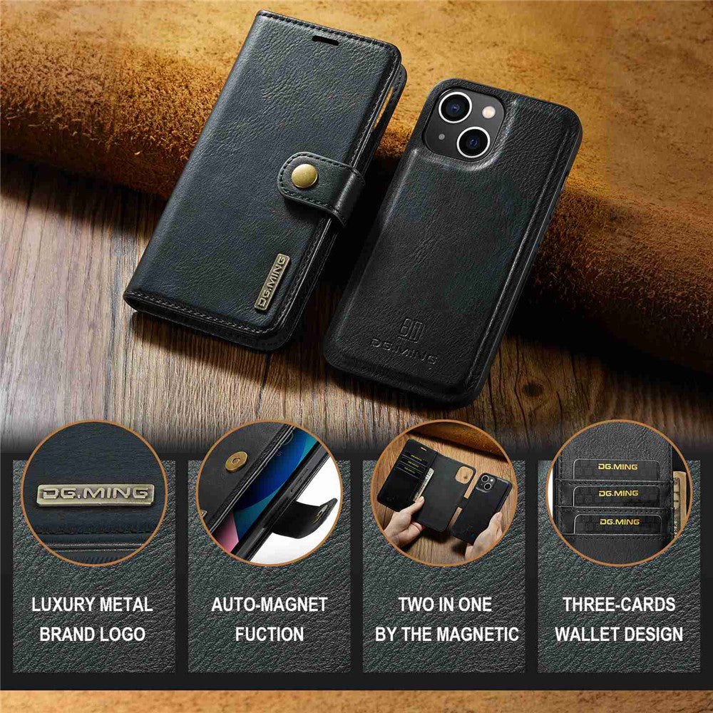 DG.MING Leather Wallet Case for iPhone 15 – image 4
