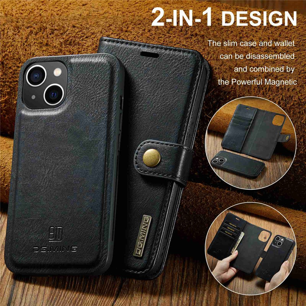 DG.MING Leather Wallet Case for iPhone 15 – image 6