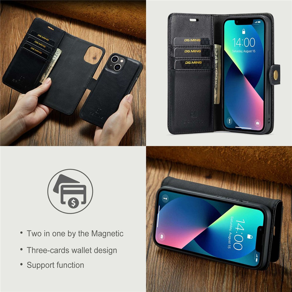 DG.MING Leather Wallet Case for iPhone 15 – image 8