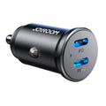 JOYROOM CCN06 Mini Dual USB-C Car Charger – 30W PD, Aluminium