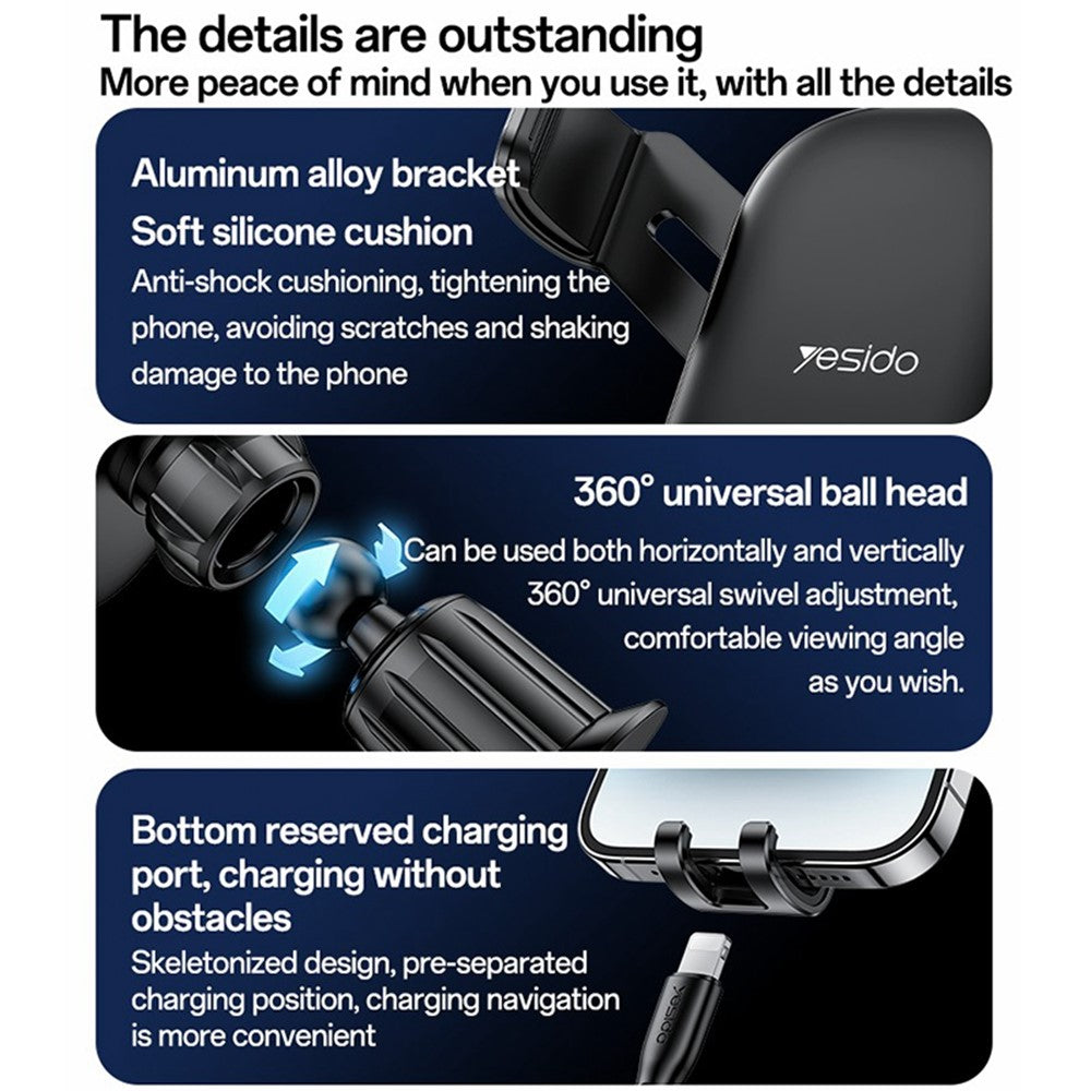 YESIDO C247 Gravity Air Vent Car Phone Holder – image 7