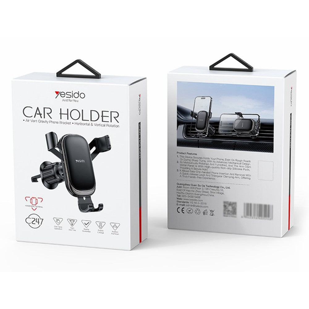 YESIDO C247 Gravity Air Vent Car Phone Holder – image 9