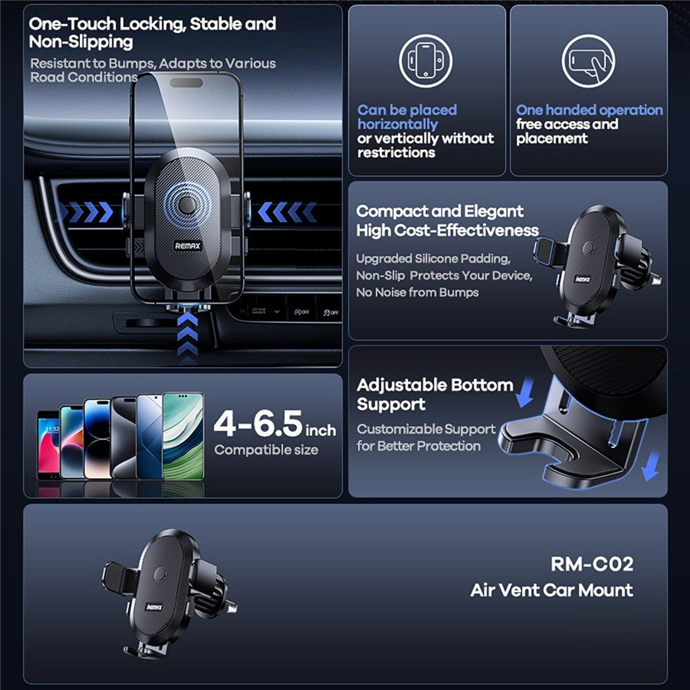 REMAX RM-C02 Air Vent Car Phone Mount – image 3