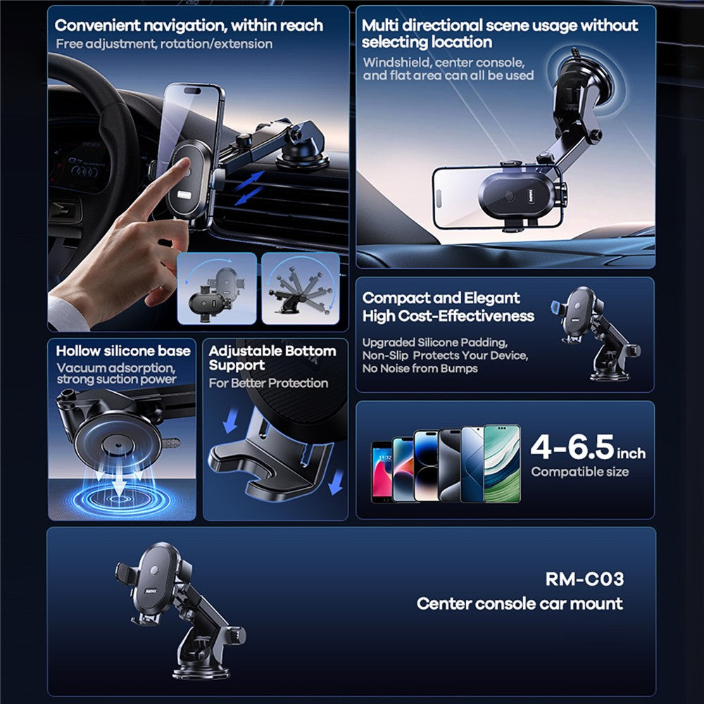 REMAX RM-C03 Dashboard Car Phone Mount – image 3