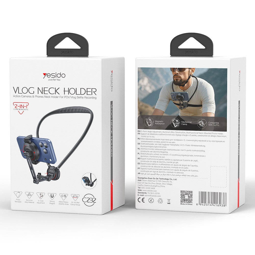 YESIDO C232 Magnetic Neck Phone Mount – image 9