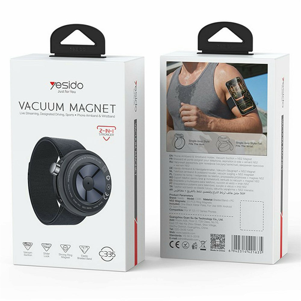 YESIDO C335 2-in-1 Magnetic Suction Phone Armband for Cycling – image 13