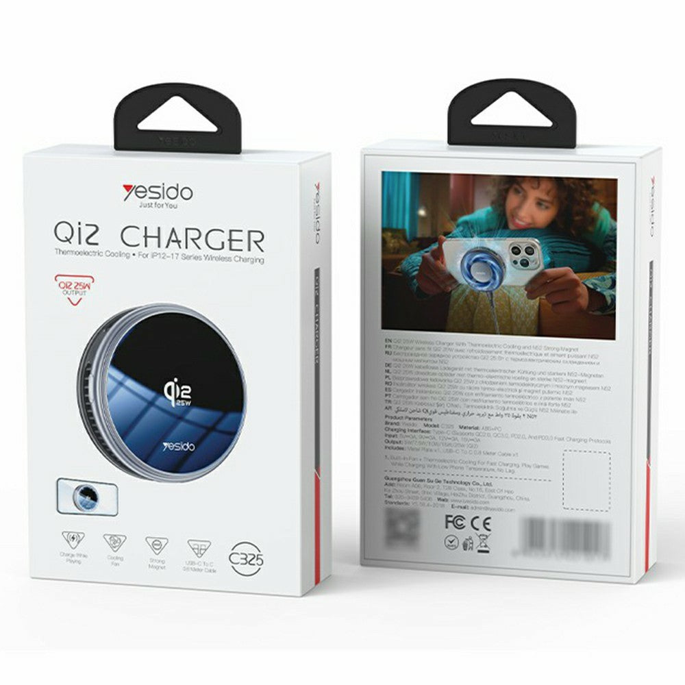 YESIDO C326 25W Magnetic Wireless Car Charger – image 11